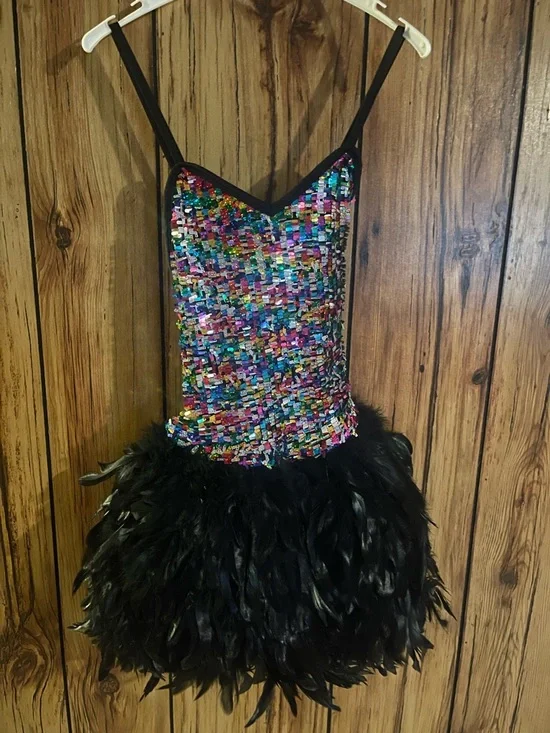 Curtain Call Broadway Dance Costume ASM Sequin Feather Jazz Tap Solo Competition - Picture 3 of 6